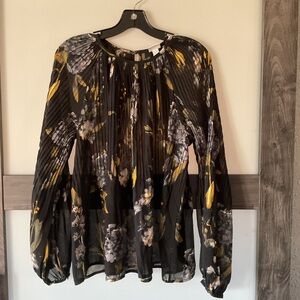 NWOT- Sheer Long Sleeve Blouse